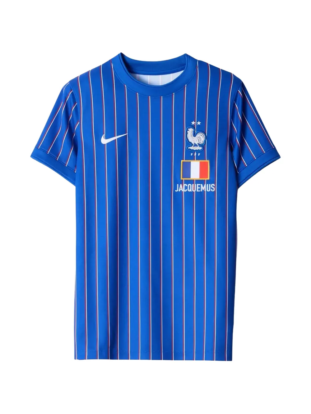 Nike x France x Jacquemus T-Shirt mit Nadelstreifen - Blau