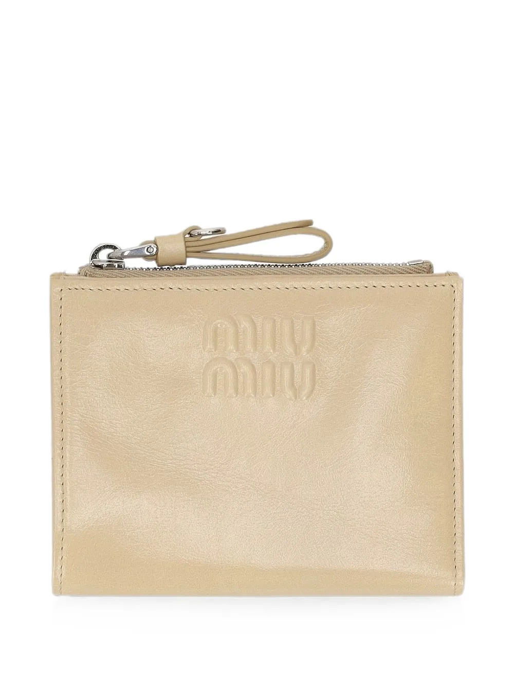 Miu Miu logo-embossed leather wallet - Toni neutri