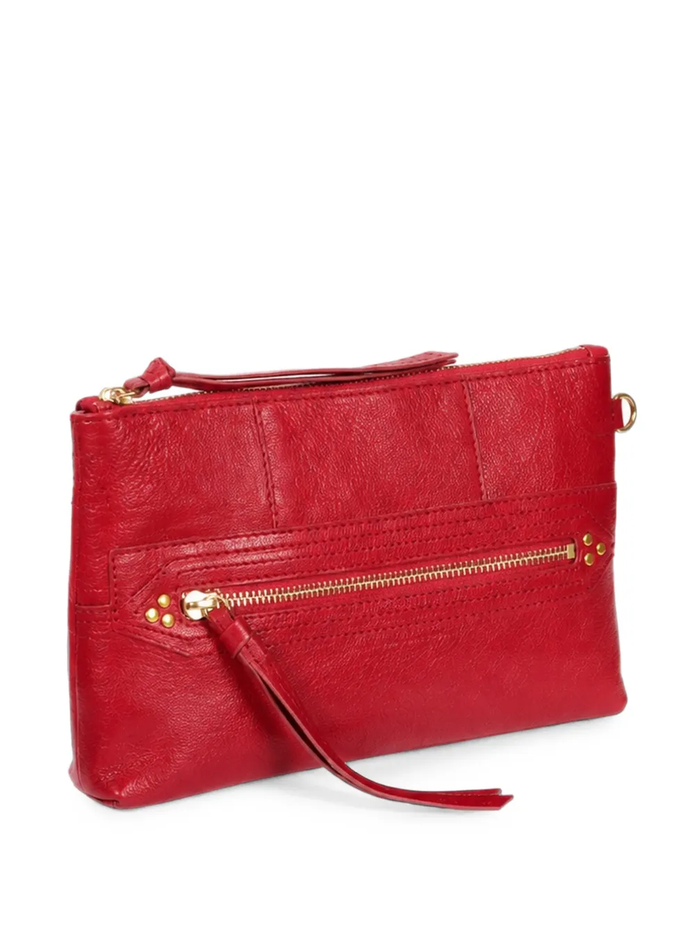 Jérôme Dreyfuss Lucky Leather Clutch Bag In Rot
