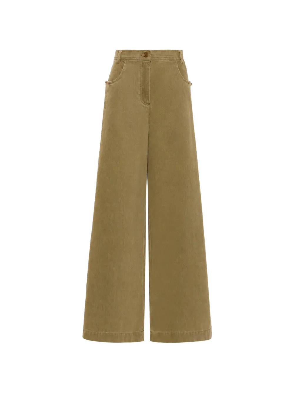 Max Mara coated cotton bull denim trousers - kaki - Verde