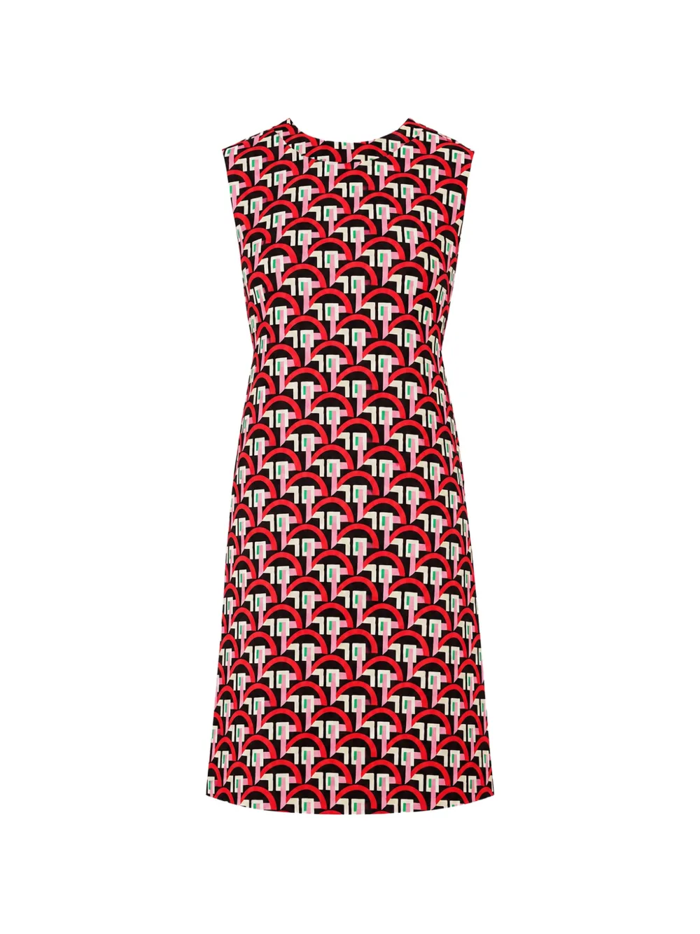 Laura Urbinati Mouwloze midi-jurk met geometrische print Zwart