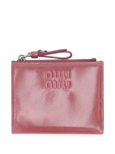 Miu Miu Portemonnaie mit Logo-Prägung