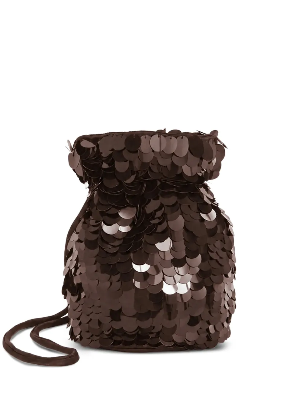 P.A.R.O.S.H. sequin-embellished bucket bag - Braun