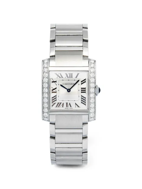 Cartier montre Tank Française 28 mm à diamants