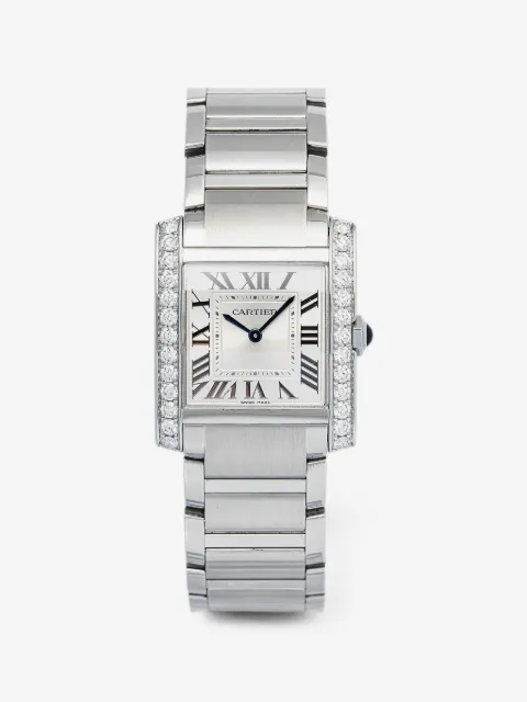 Cartier Tank Française Armbanduhr mit Diamanten 28mm