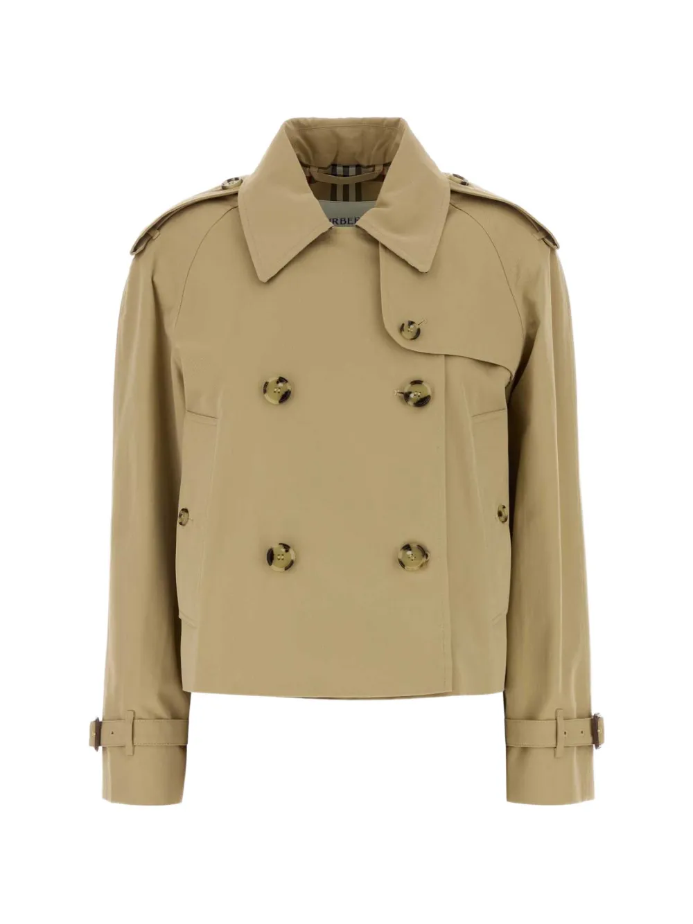 Burberry double-breasted cropped trench coat - Nude
