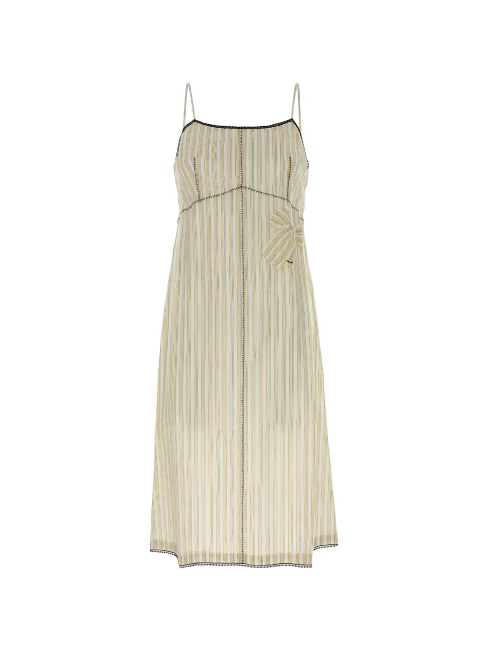 Prada striped bow-detail dress - Neutrals