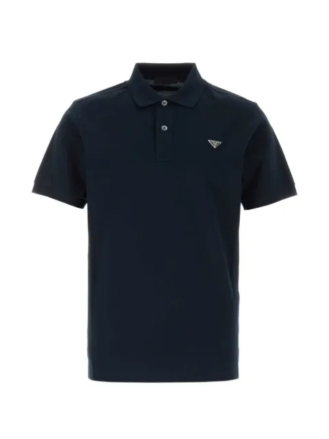 Prada logo-plaque piqué polo shirt