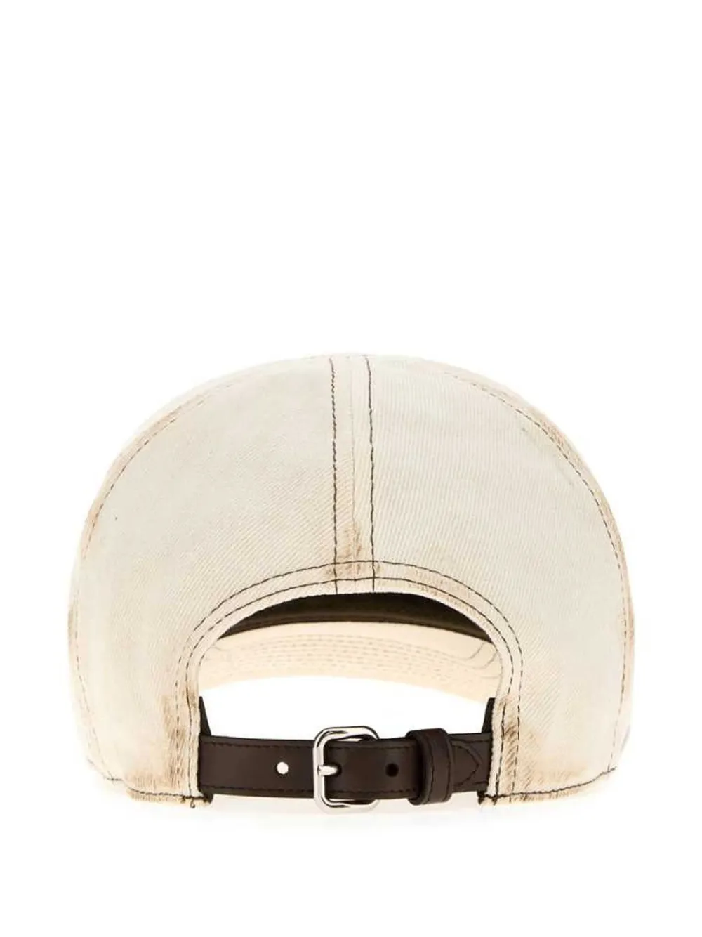 Miu Miu Logo-patch Distressed Baseball Cap in Neutrals, view 2
