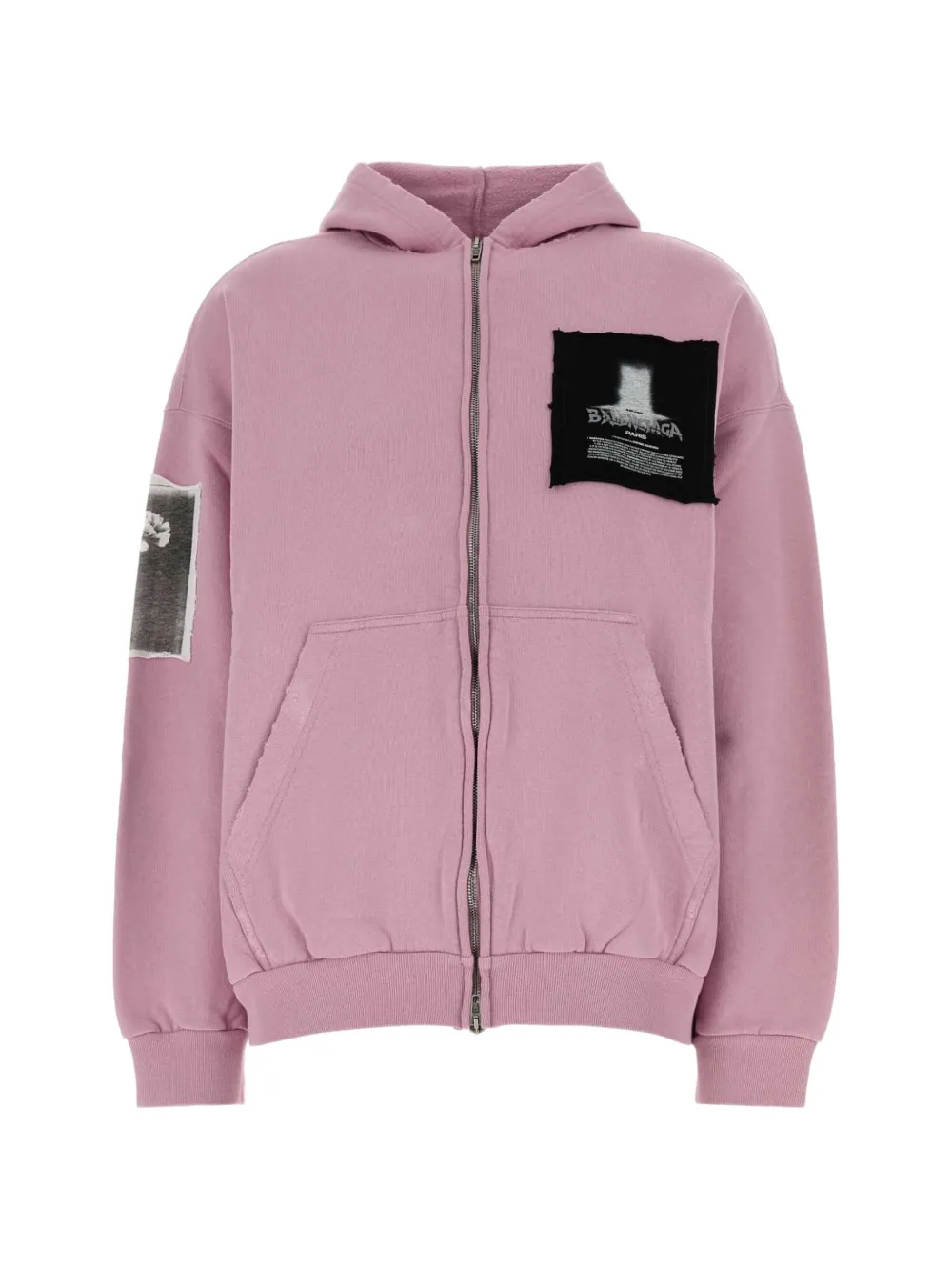 Balenciaga patch-detail zip-up hoodie - Rosa