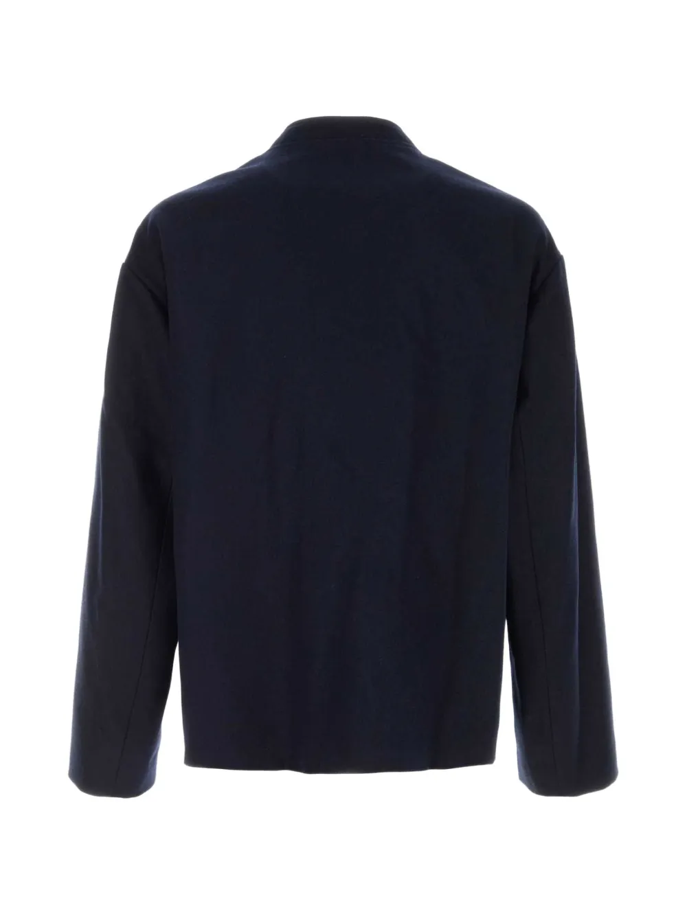 Jil Sander Kraagloos button-up jack Blauw