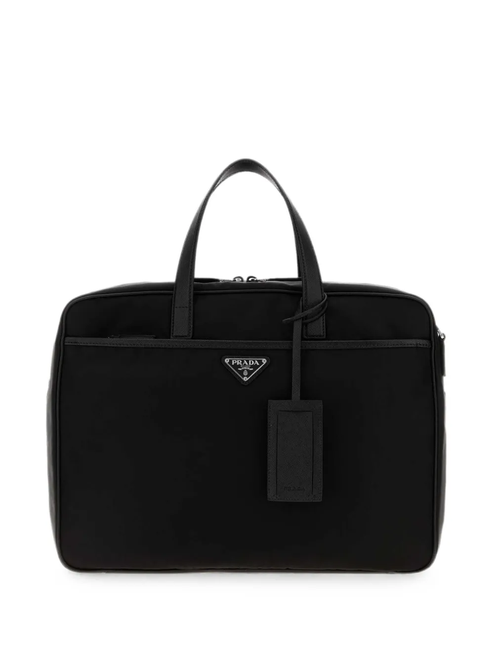 Prada saffiano leather-trim briefcase - Schwarz