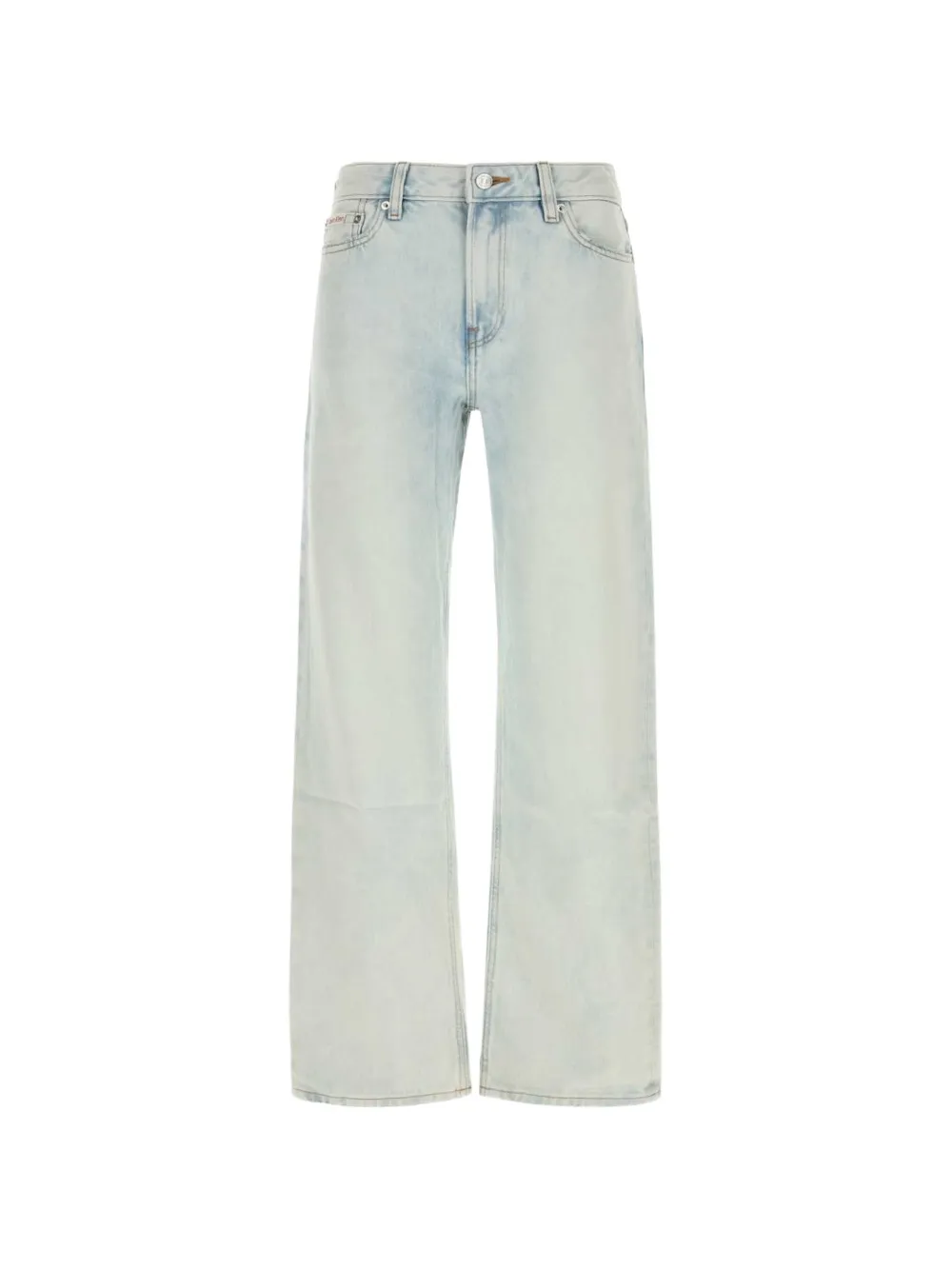 Calvin Klein logo-patch straight-leg jeans - Blu
