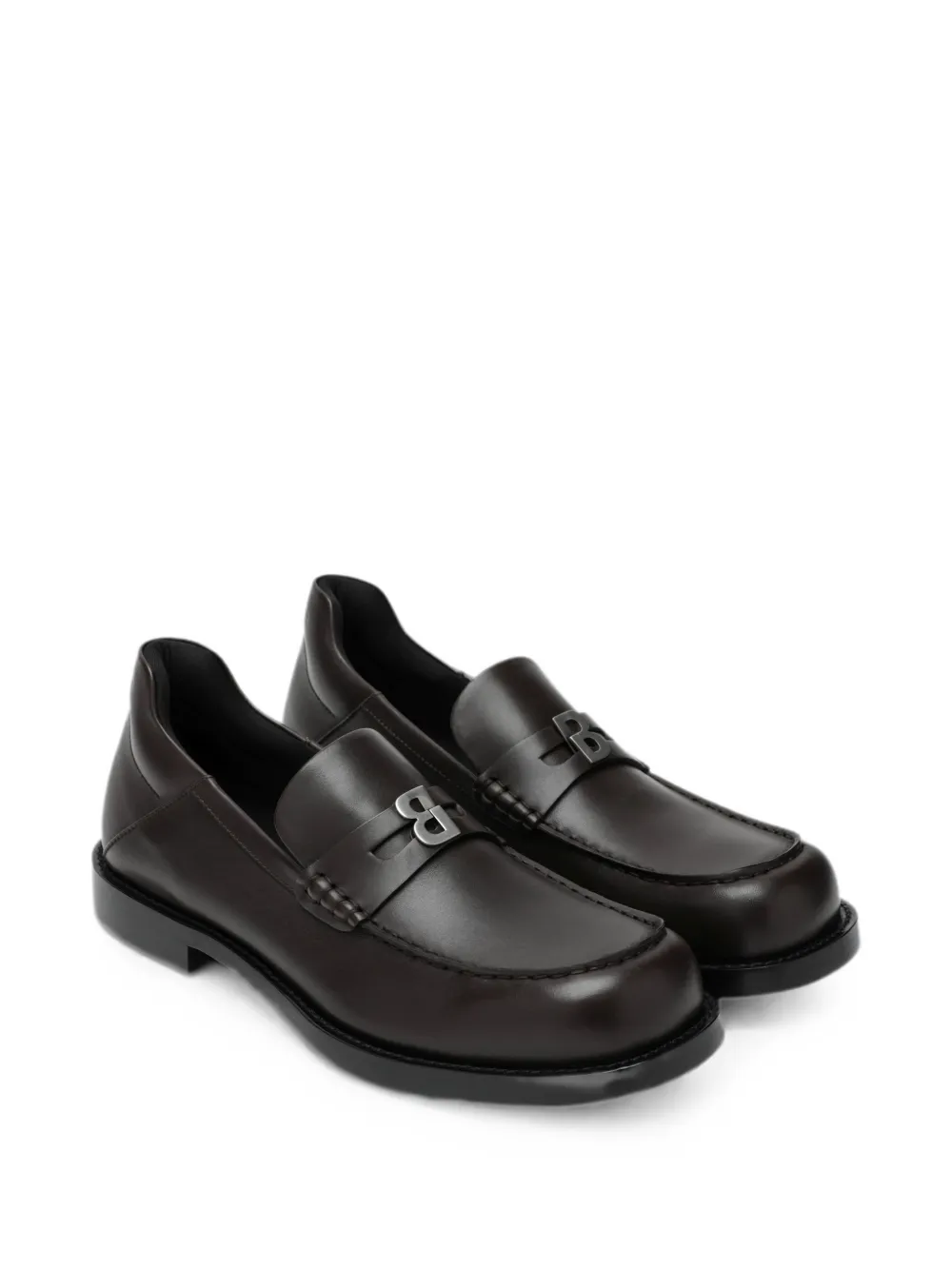Balenciaga Comfy logo-plaque leather loafers Bruin
