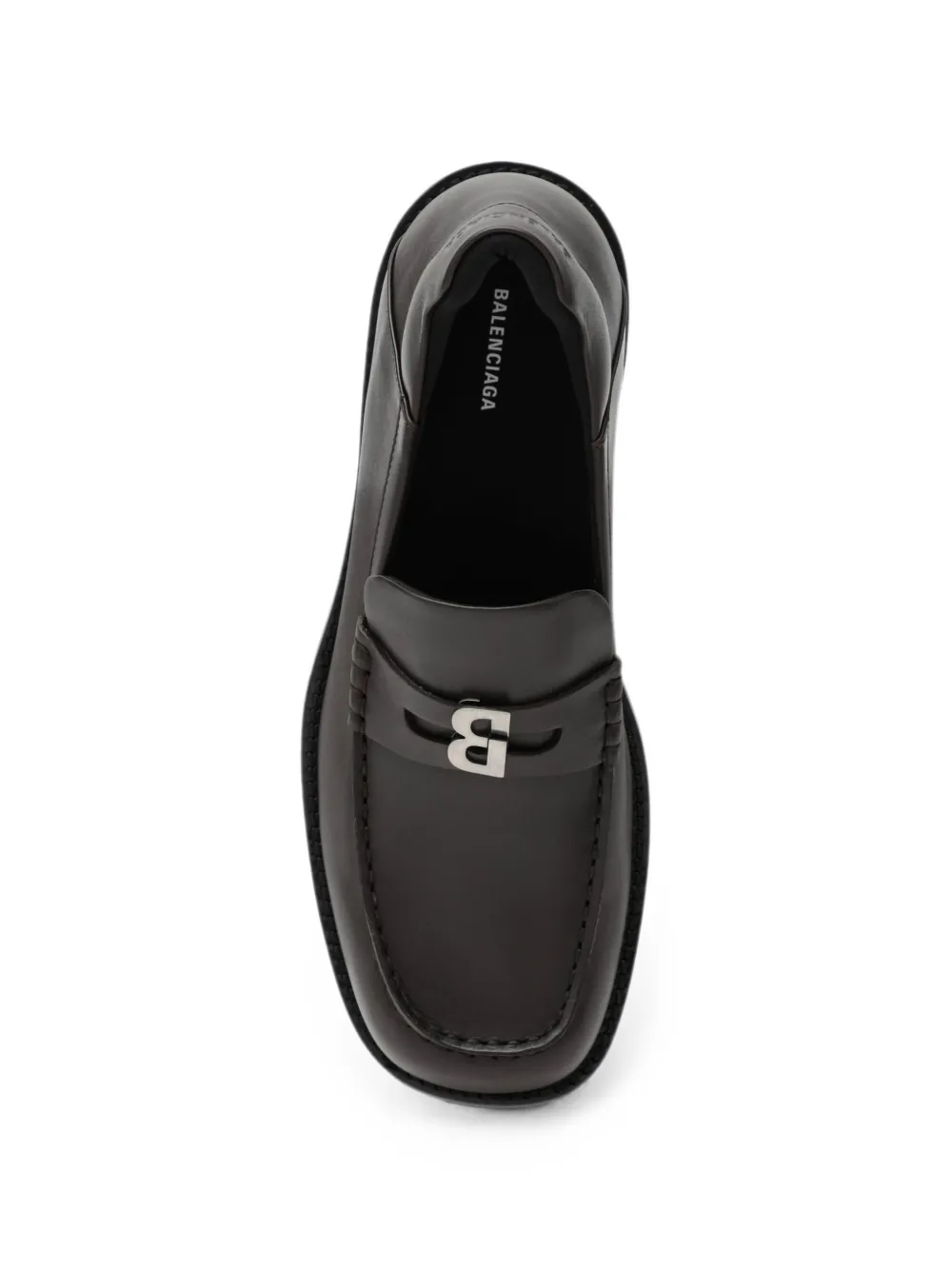 Balenciaga Comfy logo-plaque leather loafers Bruin