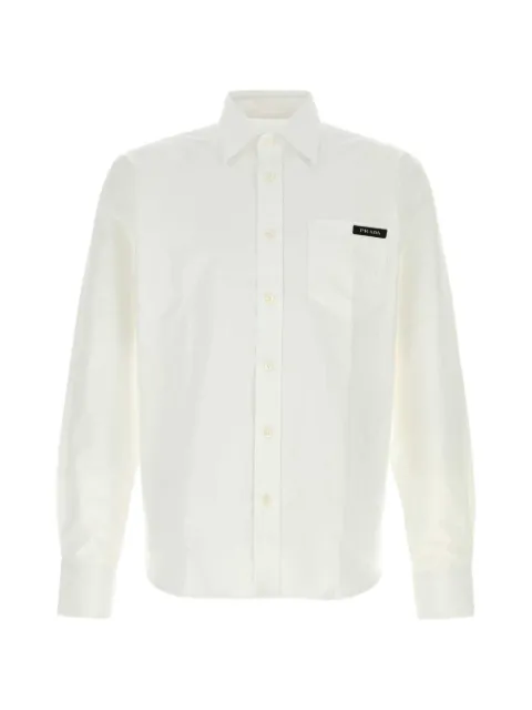 Prada logo-patch poplin shirt