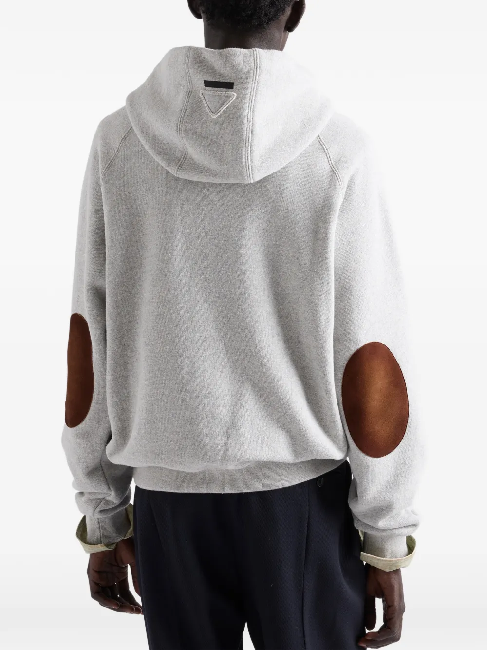 Prada Hoodie met elleboog-patch Grijs