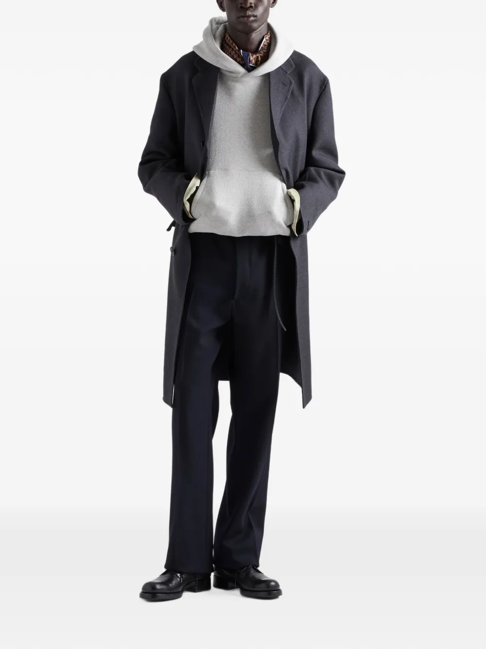 Prada Hoodie met elleboog-patch Grijs