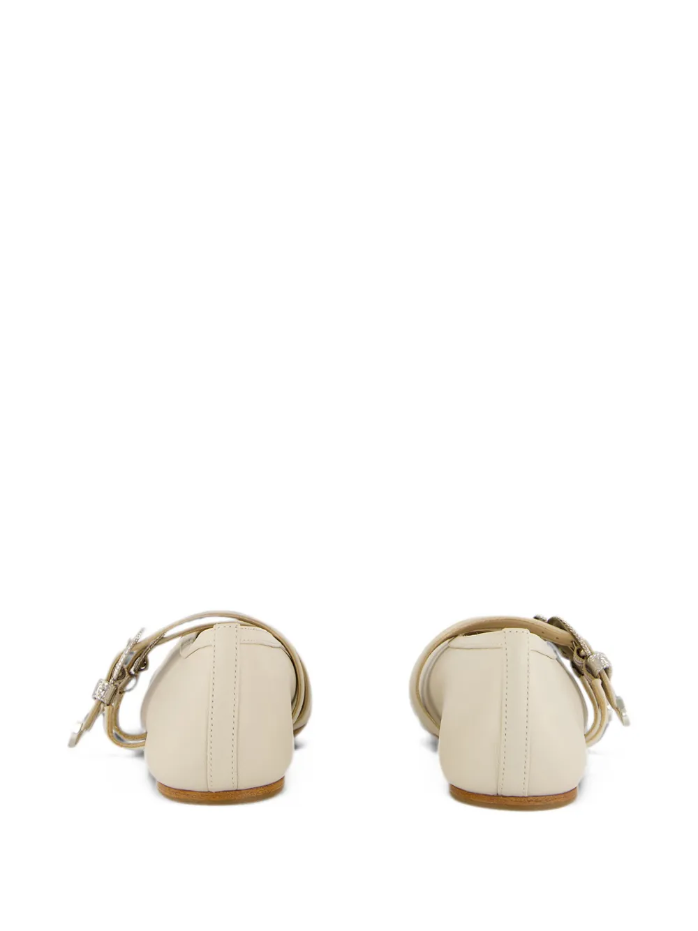 Le Monde Beryl Claudia buckled leather ballet flats Beige
