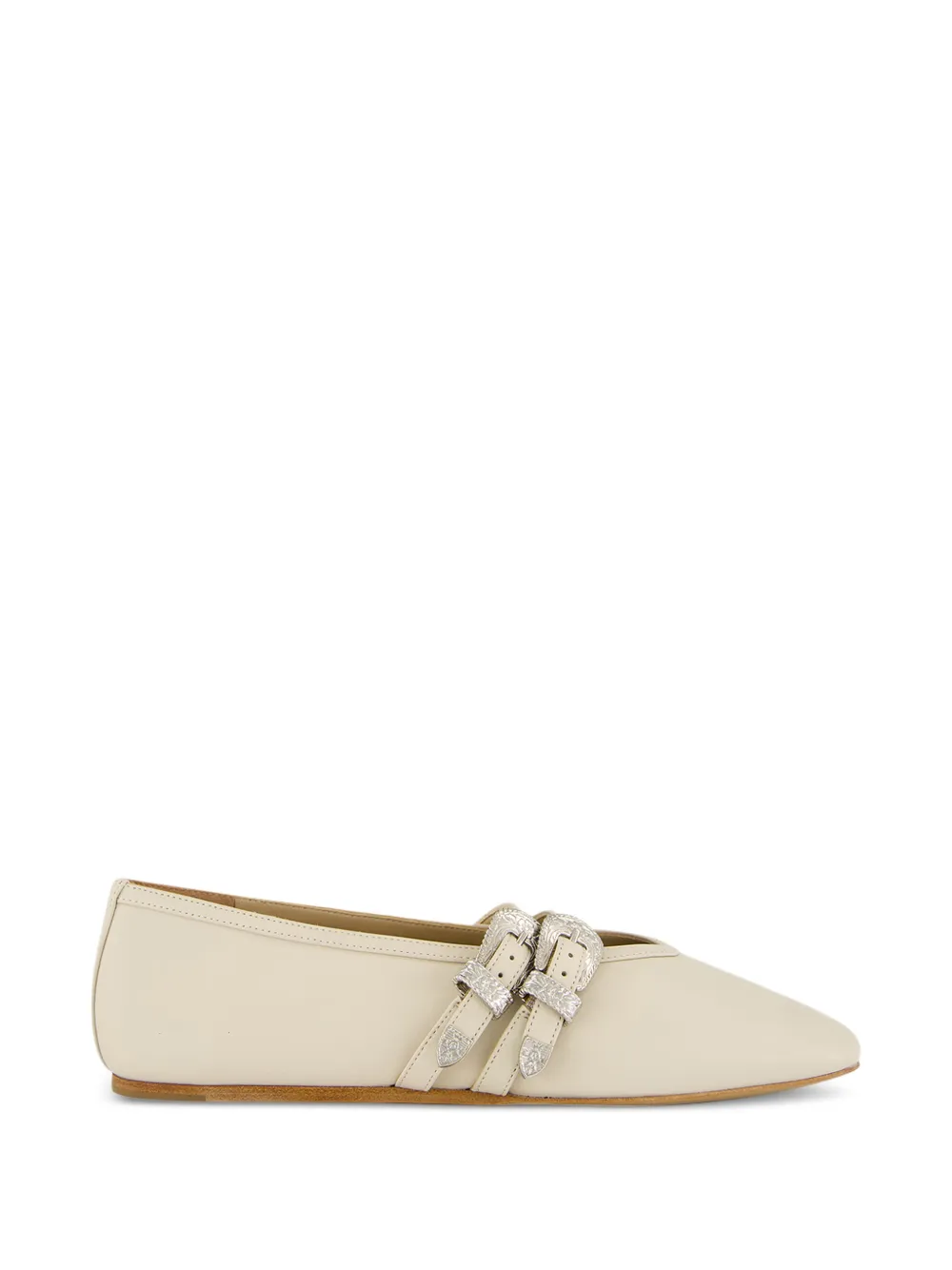 Le Monde Beryl Claudia buckled leather ballet flats - Toni neutri