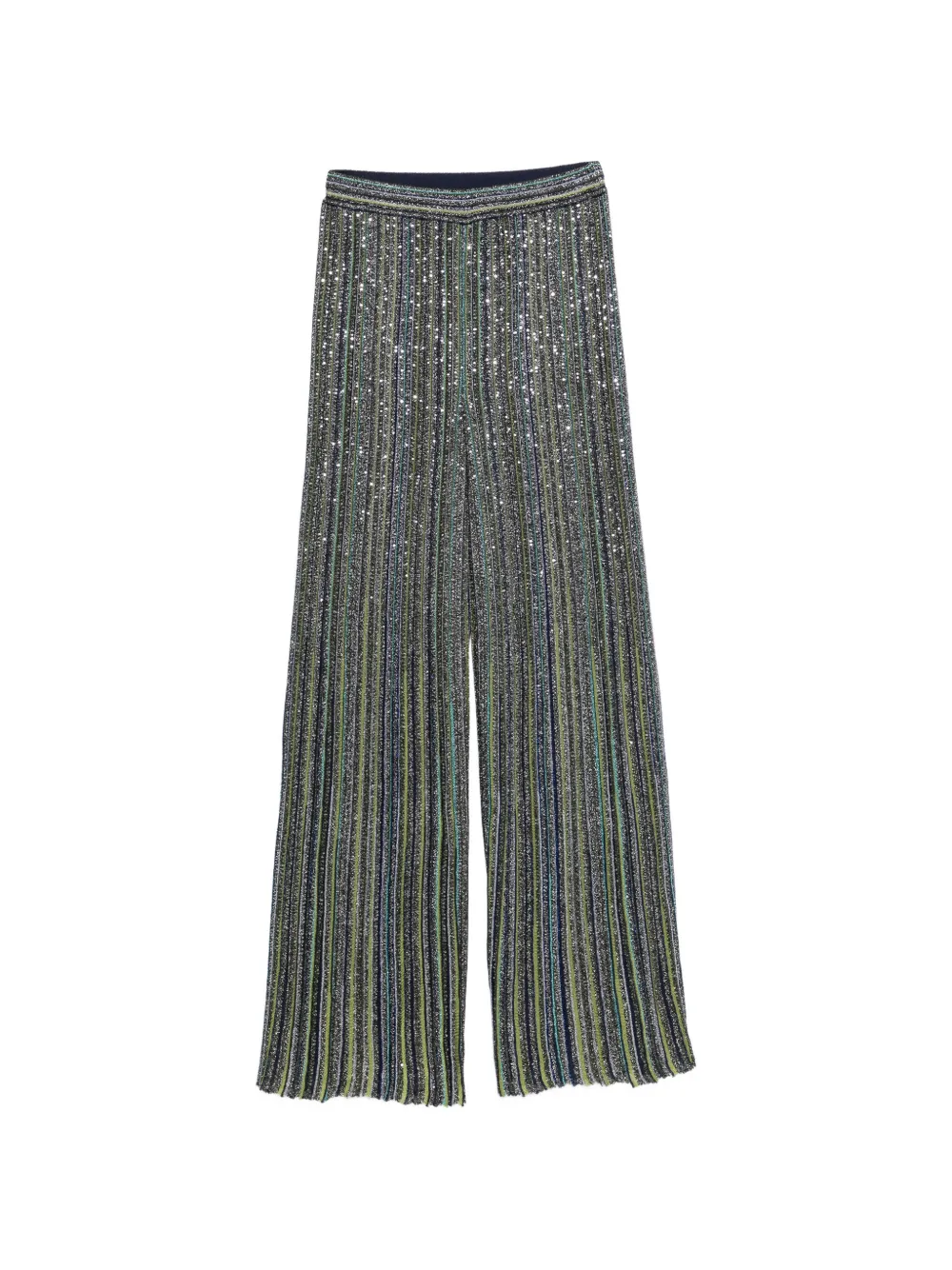 Missoni sequin-embellished striped palazzo pants - Blu