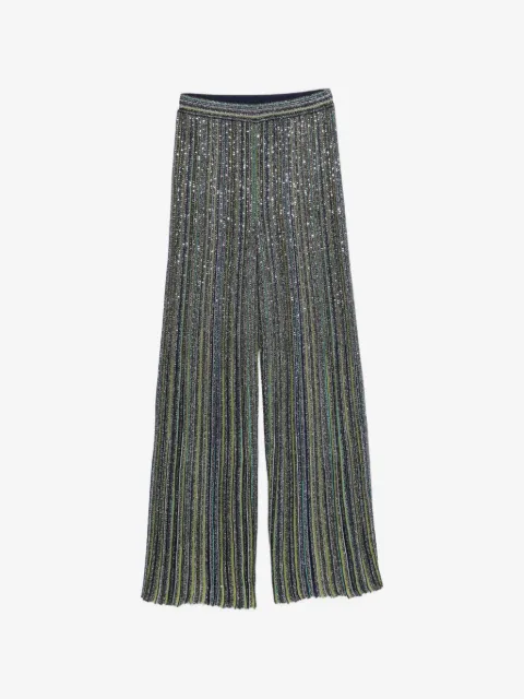 Missoni sequin-embellished striped palazzo pants