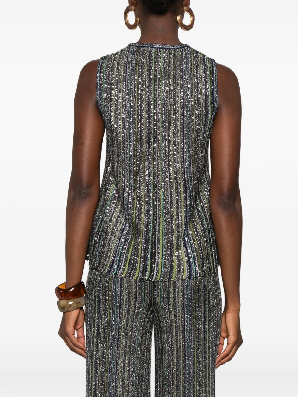 Missoni Mouwloze gestreepte tanktop Groen