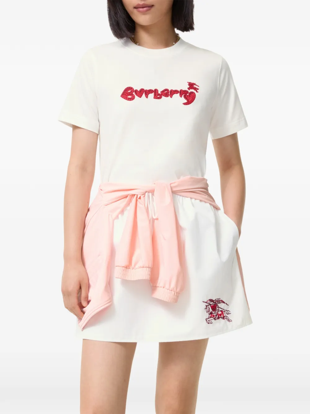 Burberry T-shirt met hart logo Wit