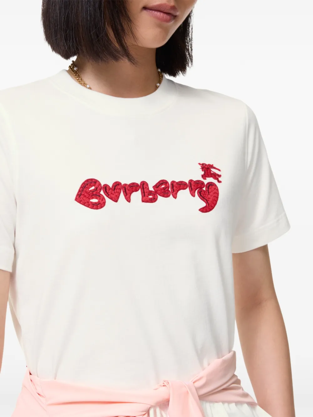 Burberry T-shirt met hart logo Wit
