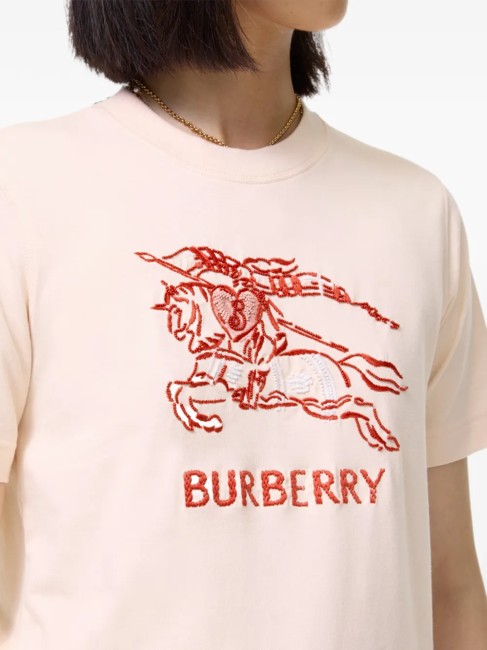 Burberry Heart Knight katoenen T-shirt Roze