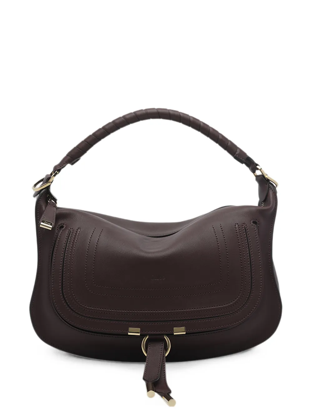 Chloé small Marcie leather shoulder bag - Braun