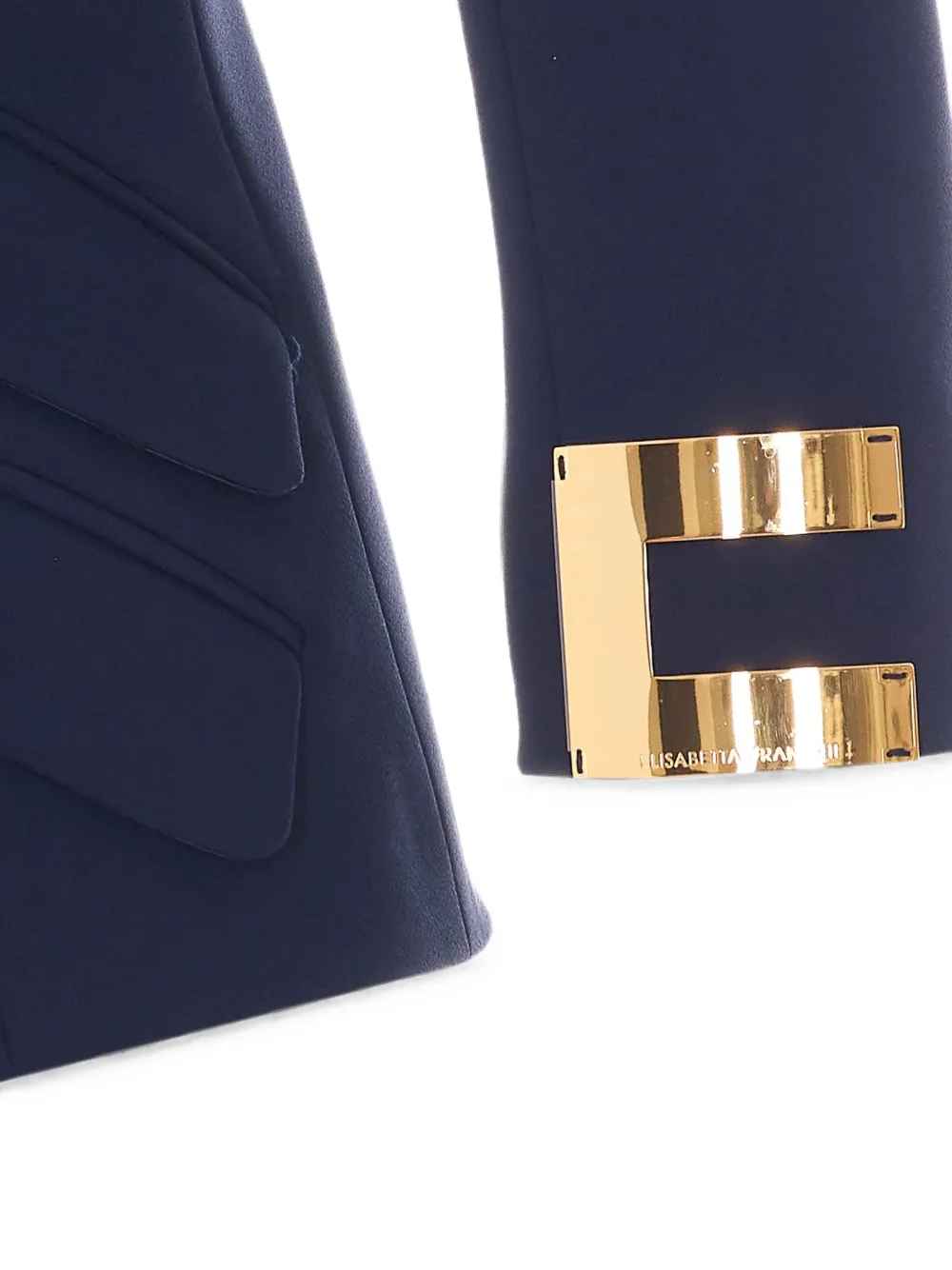 Elisabetta Franchi Jack met dubbele rij knopen en logo Blauw