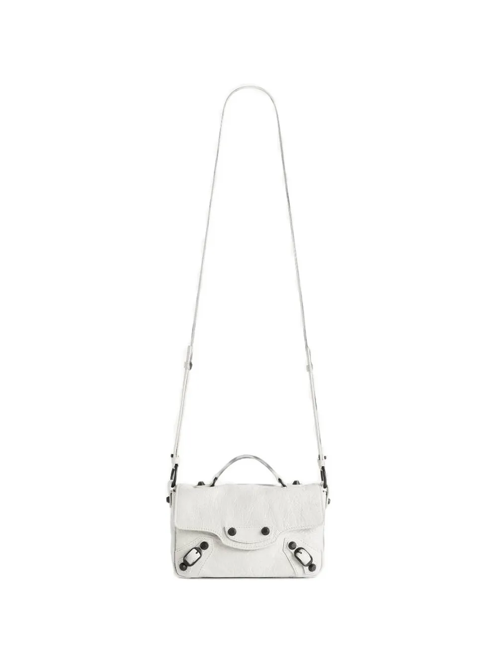 Balenciaga mini sac à bandoulière Le City en cuir - Blanc