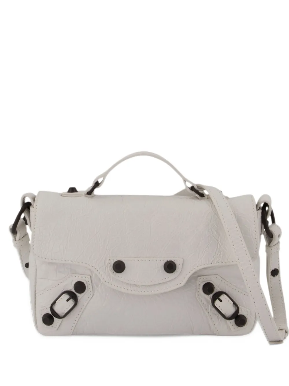 Balenciaga Borsa a tracolla Le City nano in pelle - Bianco
