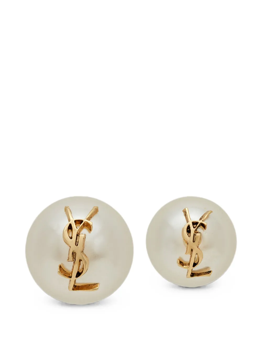 Saint Laurent Cassandre faux-pearl earrings - Gold
