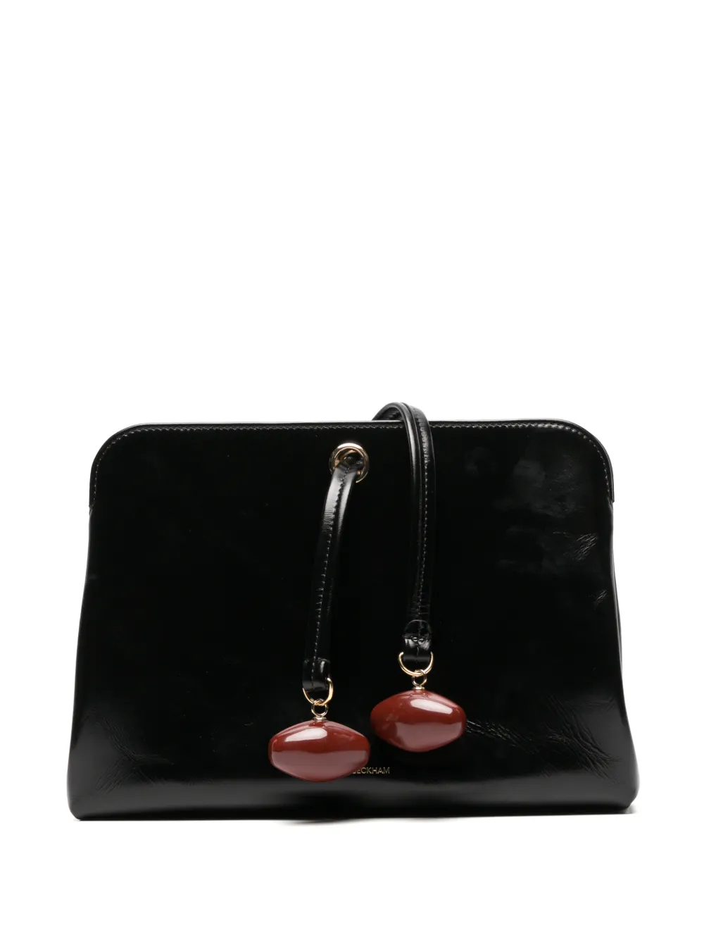 Victoria Beckham Kizette clutch black supple shine leather - Nero