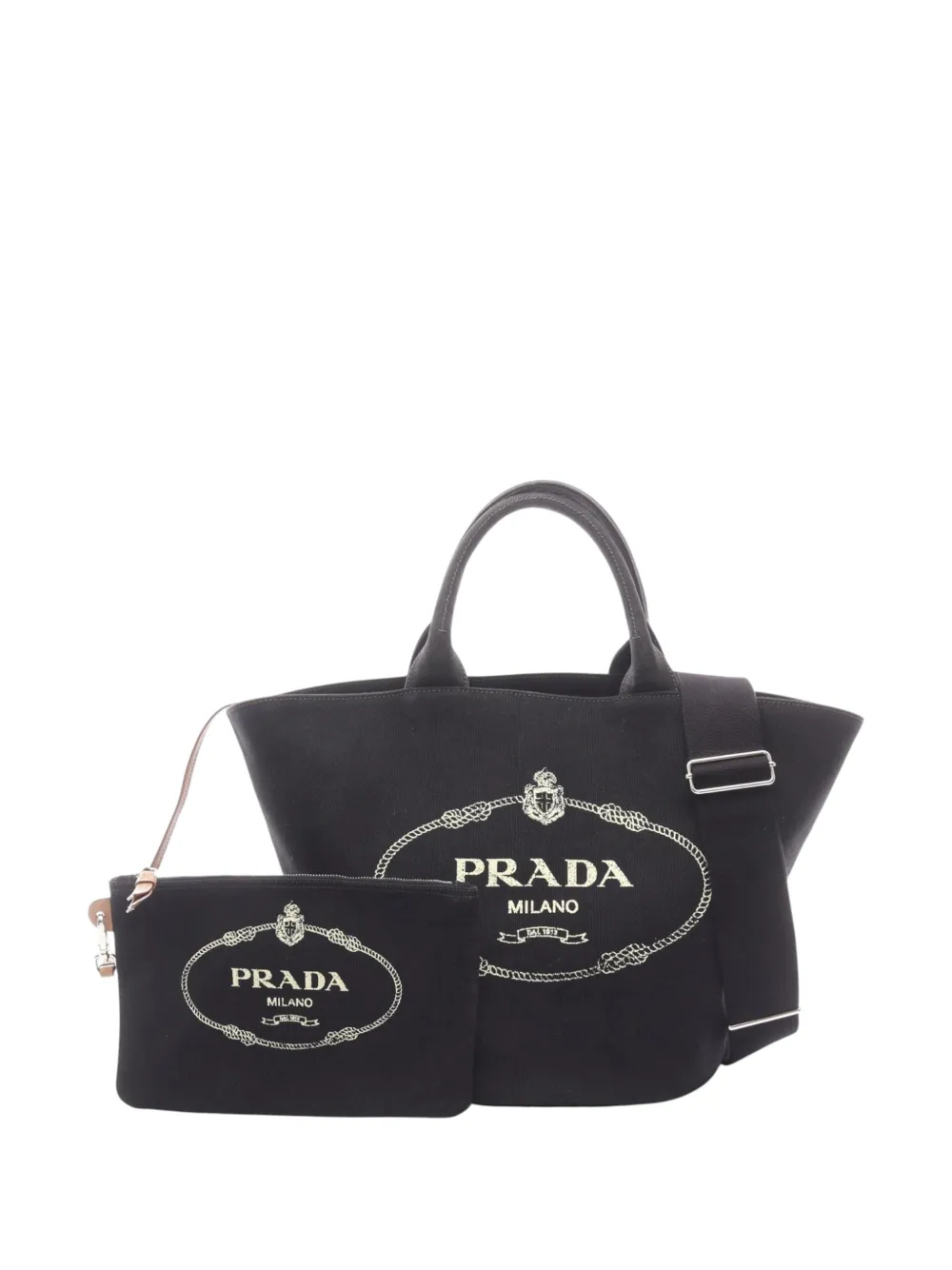 Prada Pre-Owned 2013-2026 Canvas Canapa Logo satchel - Schwarz