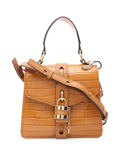 Chloé Pre-Owned 2010-2026 Crocodile Embossed Aby satchel