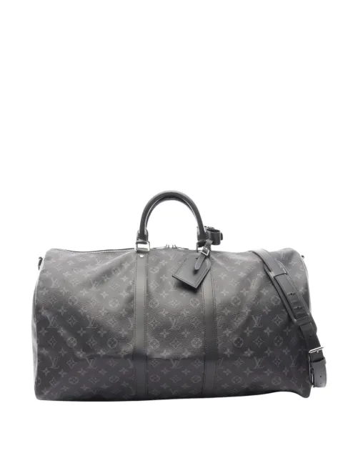 Louis Vuitton Pre-Owned bolso de viaje Keepall Bandouliere 55 con motivo Monogram Eclipse 2016-2026
