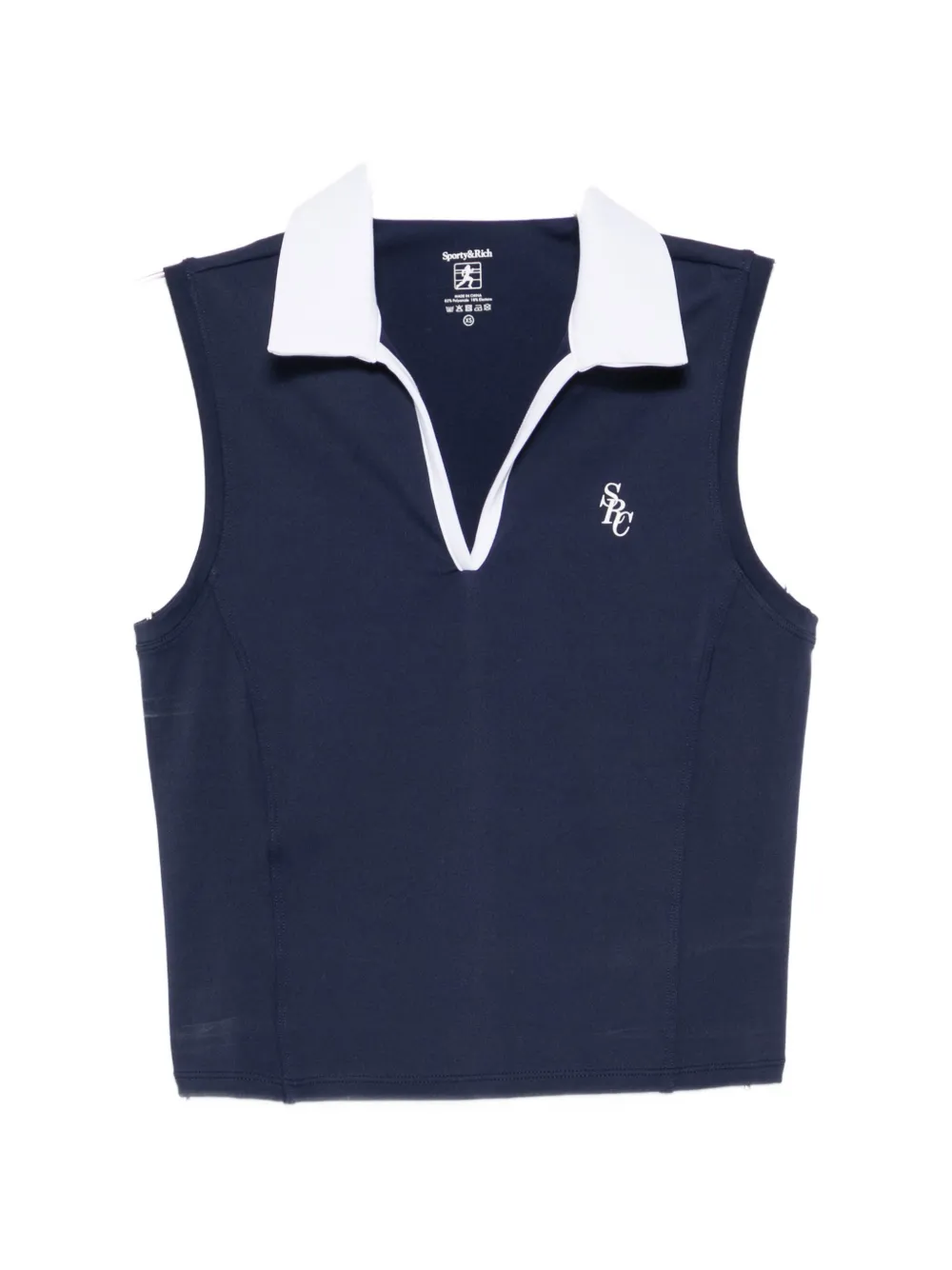 Sporty & Rich sleeveless logo-print tank top - Blu