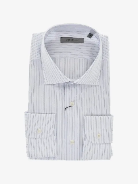 Corneliani striped French-collar shirt