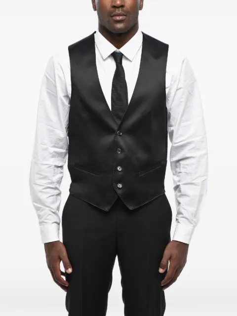 Corneliani satin welt-pocket waistcoat