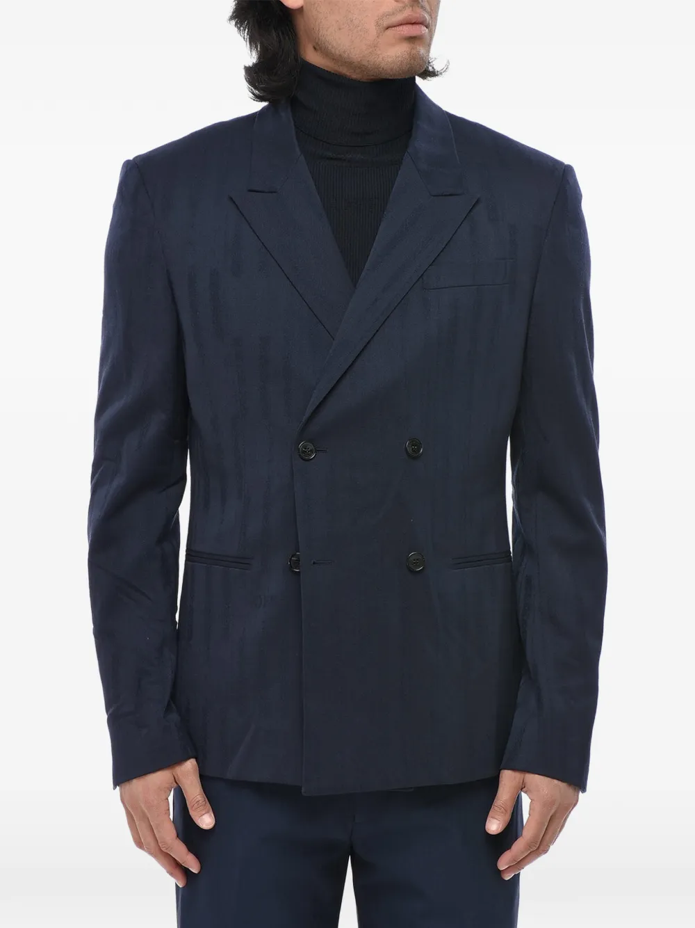 Off-White jacquard double-breasted blazer | Blue | Image 1
