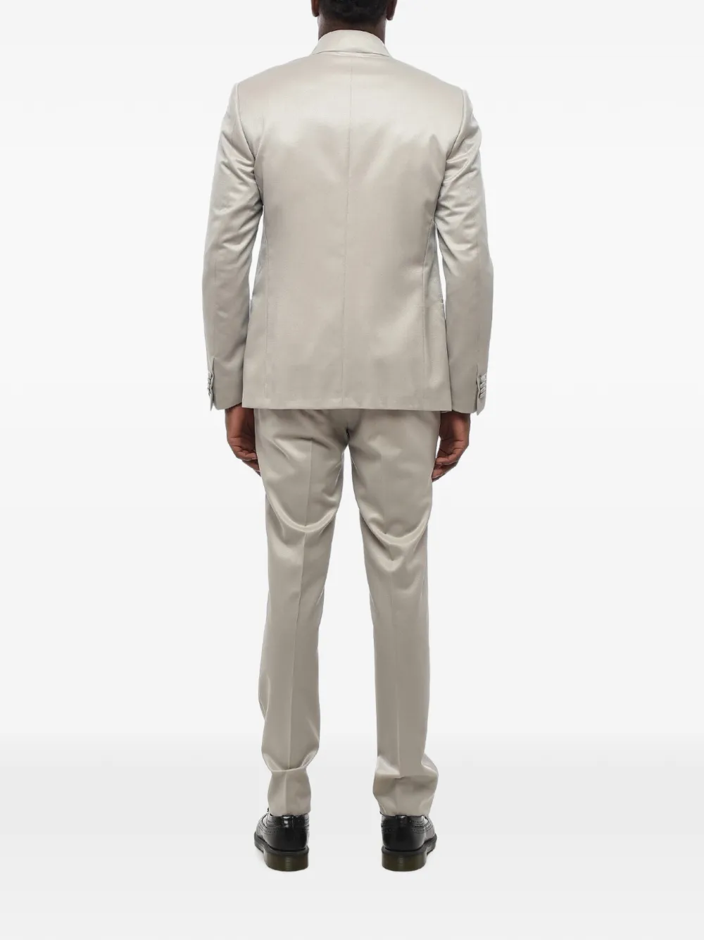 Corneliani three-piece Korean-collar suit Grijs