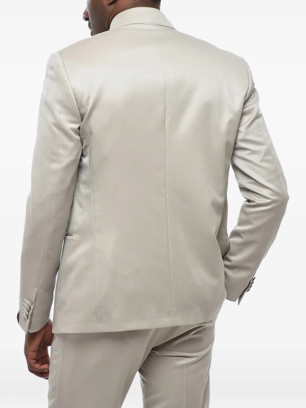 Corneliani three-piece Korean-collar suit Grijs