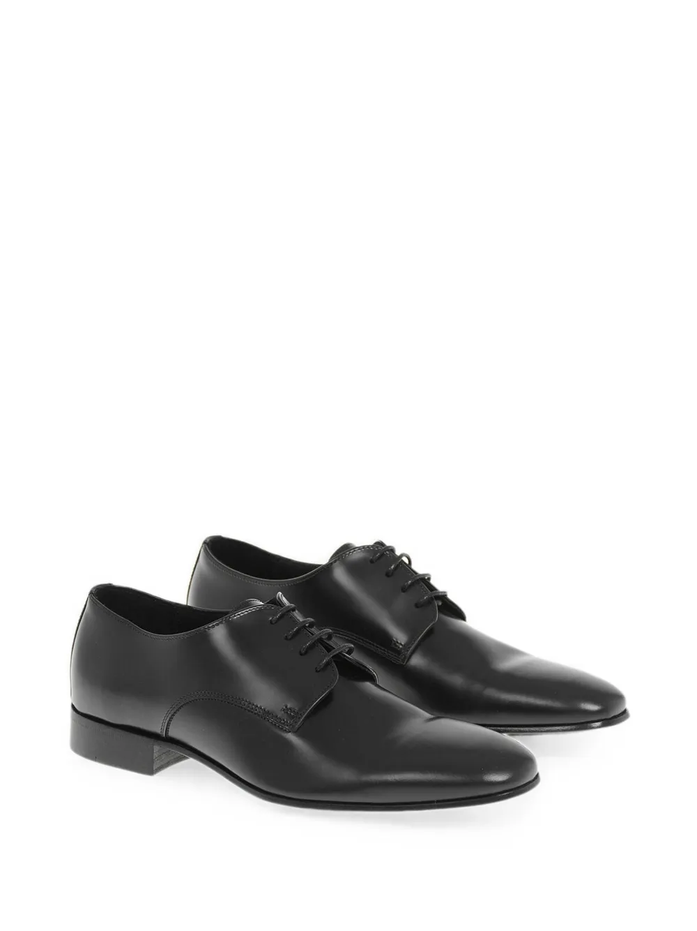 Corneliani brushed leather derby shoes Zwart