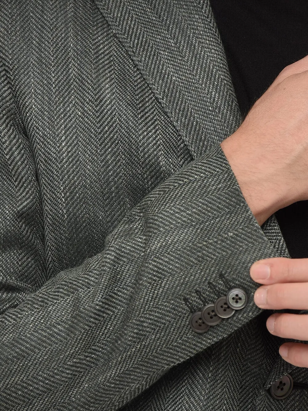 Corneliani herringbone peak-lapel blazer Grijs