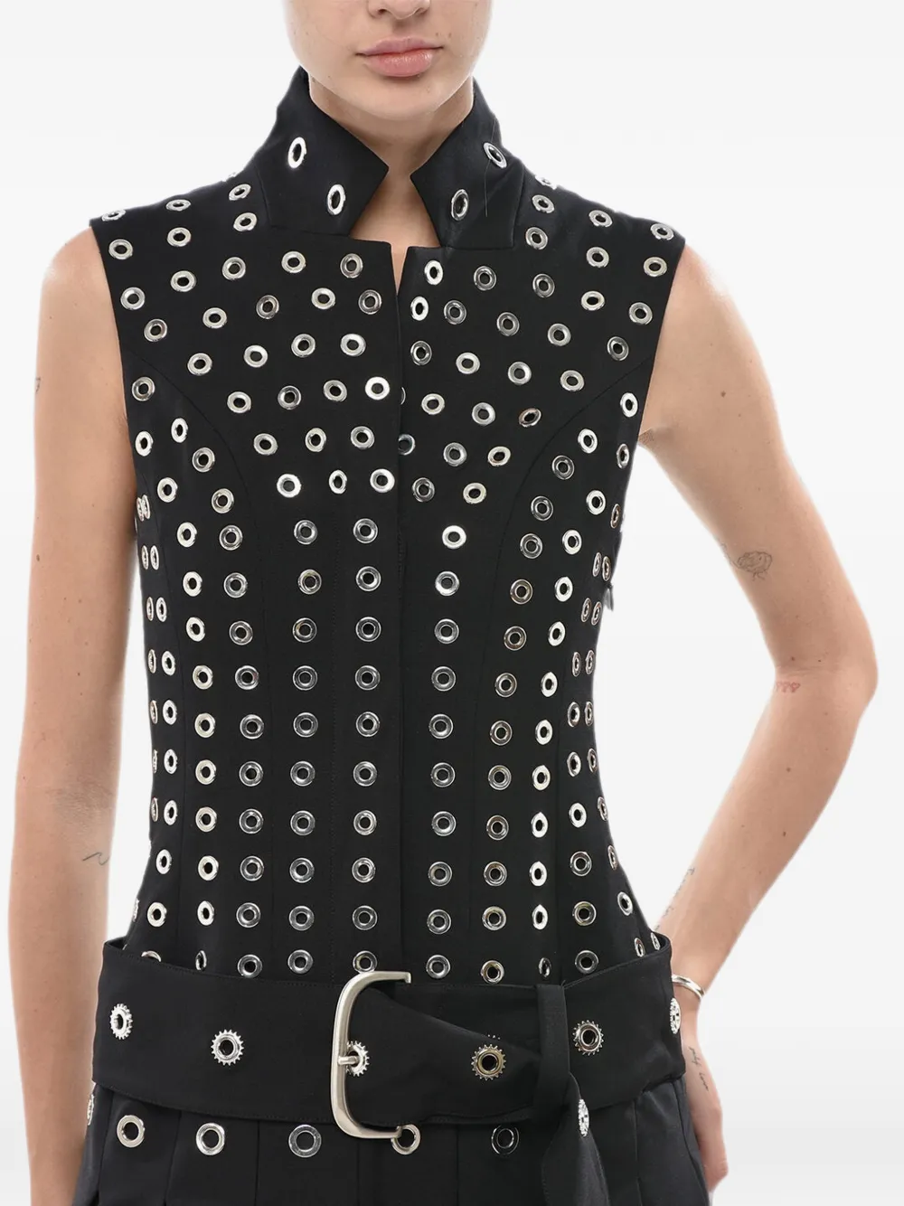 Off-White Jurk verfraaid met ringlets Zwart