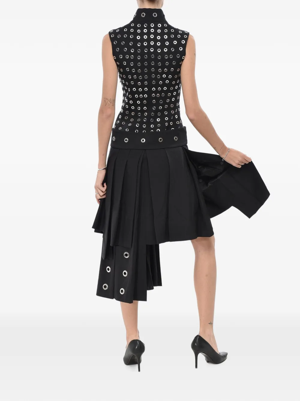Off-White Jurk verfraaid met ringlets Zwart