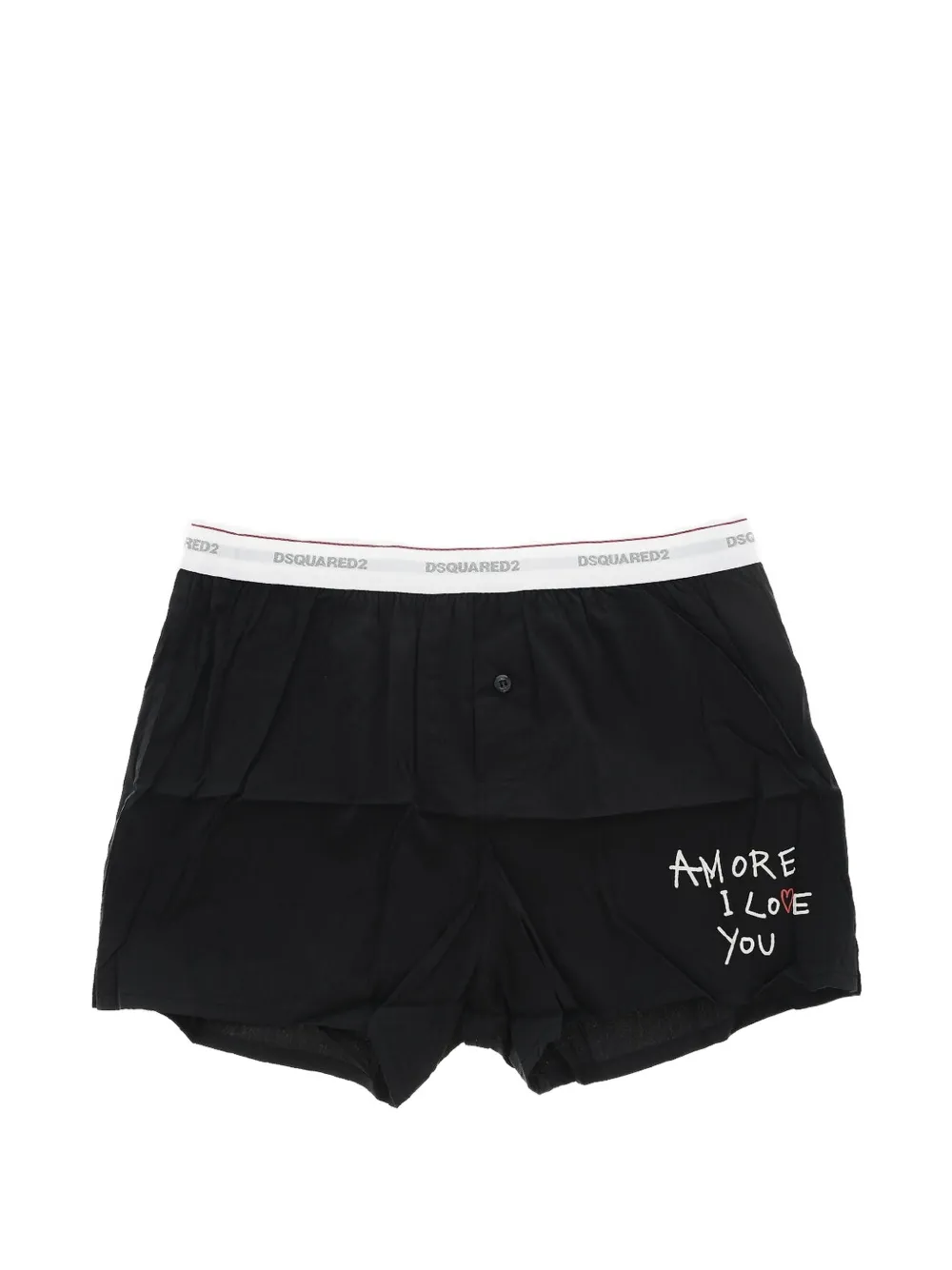 DSQUARED2 slogan-print button-front boxers - Schwarz